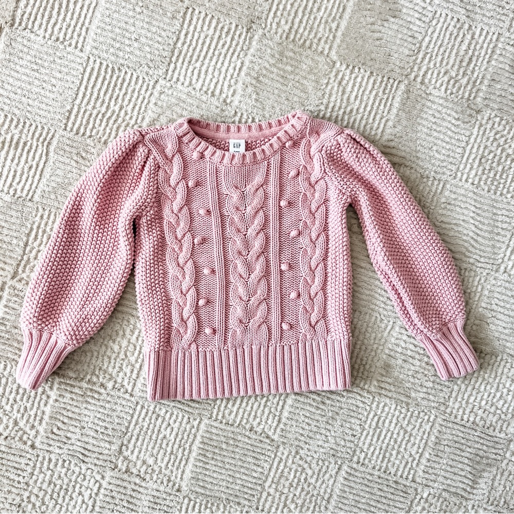 GAP 4T Pink Cable Knit Sweater
